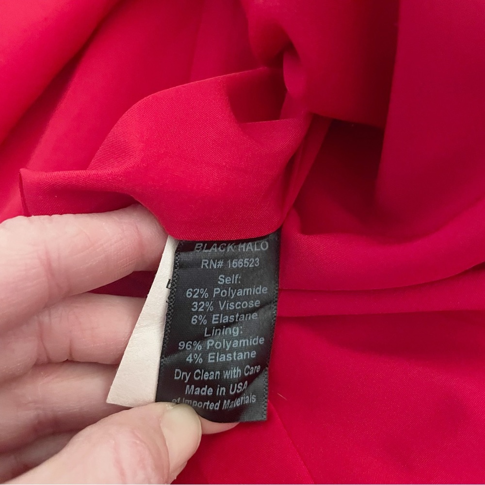 Black Halo Bright Red Sleeveless A-Line Midi Dress - Picture 8 of 8